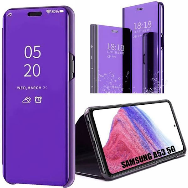 Fodral till Samsung Galaxy A53 5G Anti-Shock Mirror Effect Design Fullständigt skydd Lila Lila