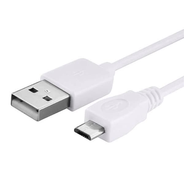 Laddkabel - VCOMP - Micro USB 2.0 - 1 meter - Vit - Kompatibel med Galaxy J7/J8 VIT