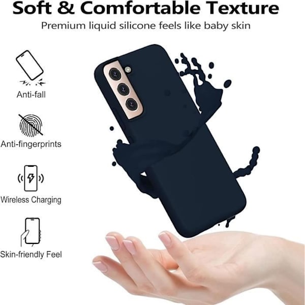 Silikonfodral till Samsung S22+ - BOOLING - Ultratunt stötsäkert skydd - Marinblå marinblå