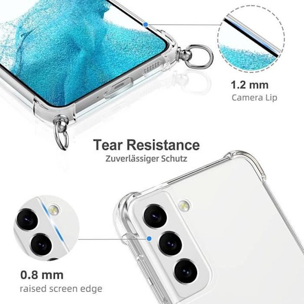 Coque - Samsung - S22 Plus - Mjuk - Ultra-transparent - Grön halsrem Transparent-Grön