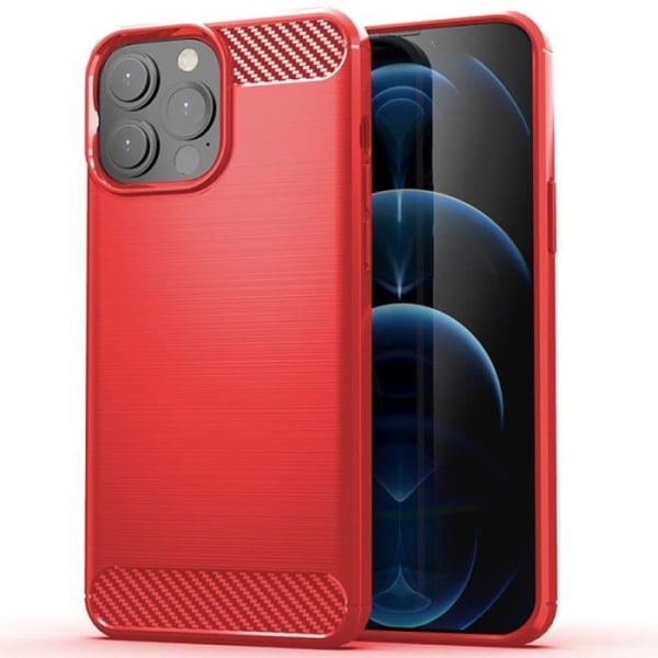 Fodral för iPhone 12 Pro (6,1") Carbon Effect Elegant Stötsäker Röd