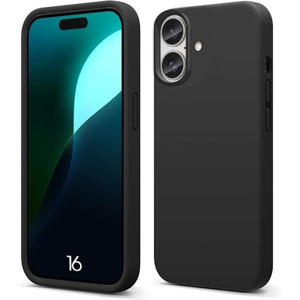 Skyddsskal - BOOLING - iPhone 16 - Mjuk silikon - Svart - Skydd mot stötar och repor Svart