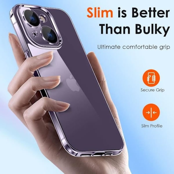 Skyddsfodral för iPhone 14 Pro - BOOLING - Transparent Ultra Slim Mjuk - Reptålig baksida Transparent