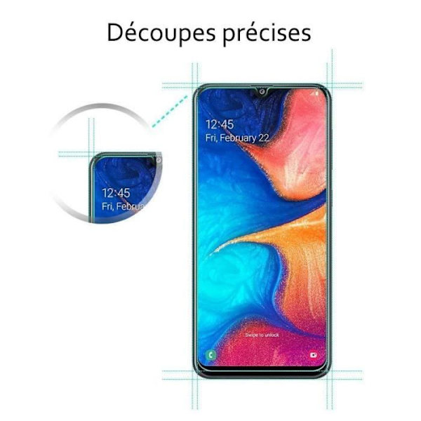 Härdat glas för Samsung A20e och Rött flexibelt skyddsskal med Stylus Toproduits®
