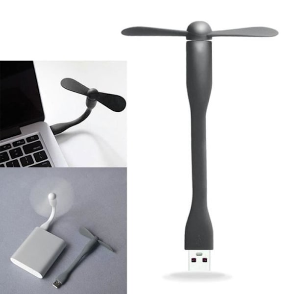 USB-fläkt - YIOU - Mini Flexibel Fläkt - 22 dB - Svart - Silikonklingor Svart