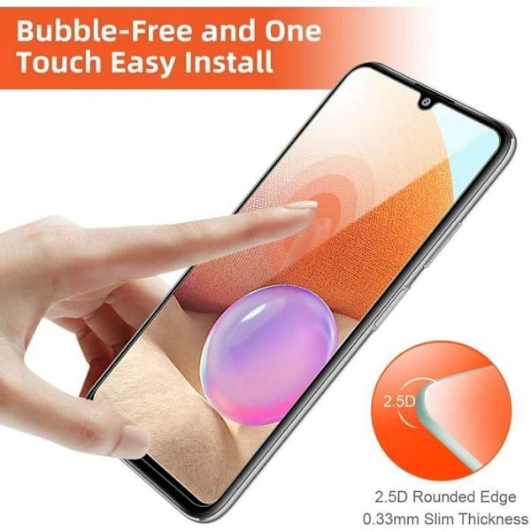 Skärmskydd - PROSHOP - för Samsung Galaxy A32 5G - Anti-rep - Motstånd 9H - Paket med 2 Transparent