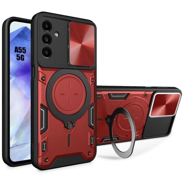 Coque - Booling - för Samsung Galaxy A55 5G - Röd - Stötabsorberande - Rotera stöd Röd