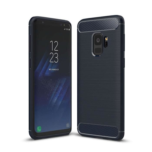 Samsung Galaxy S9 Fodral Kolfiberfjädrande TPU skyddsfodral till Samsung Galaxy S9 - Marinblå