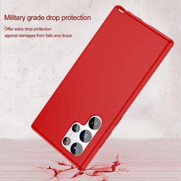Fodral för Samsung S22 Ultra Red Fullt skydd Stötsäkert Anti-Scratch Röd