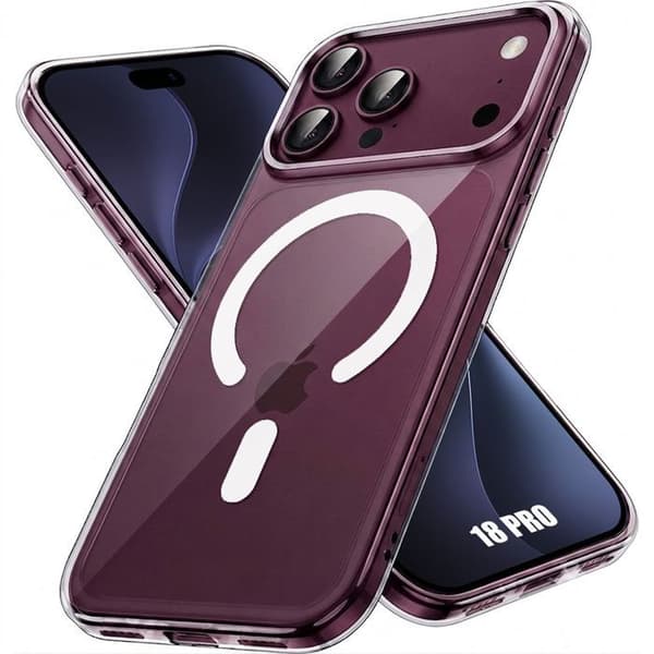 Skal för iPhone 18 Pro, Rep- och Stötskydd med Magnetring Transparent