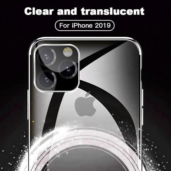 Skyddsfodral för iPhone 12 Pro - PROSHOP - Mjuk - Silverkrom designkant - Set med 2 härdade glasögon Silver