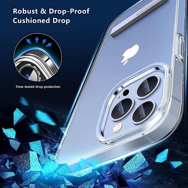 TPU-fodral för iPhone 16 Pro Max - Transparent stötsäkert skydd med silverstöd