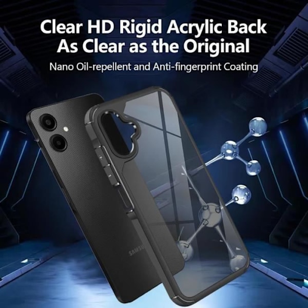 Skyddsfodral - BOOLING - Samsung Galaxy A06 - Stötsäker - Genomskinlig - Svart silikon Transparent, svart