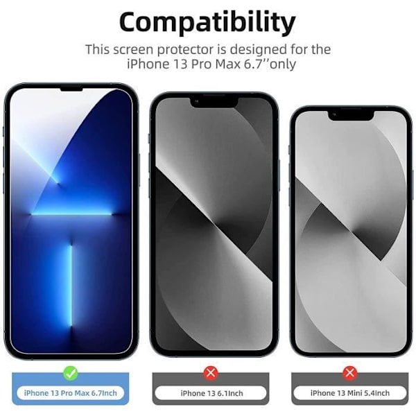 Skärmskyddsfilm - Härdat glas - iPhone 13 Pro Max - Set med 2 - Anti-repor - Ultrabeständig -
