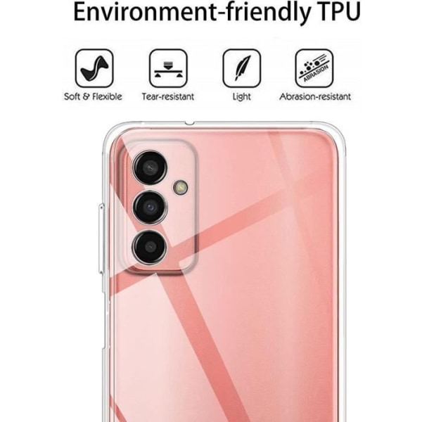 Etui + 2 hærdede briller til Samsung M23 5G Transparent Anti-ridse Stødsikker Transparent