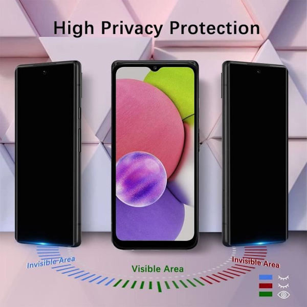 3 Anti-Spy Tempered Glasögon för Samsung Galaxy A02s - BOOLING - Stötsäkert skydd - Svart Svart