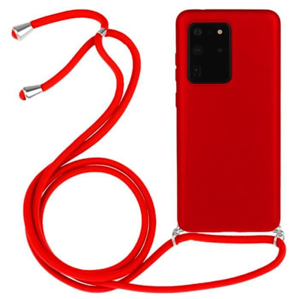Skyddsfodral till Samsung Galaxy S20 Ultra - PROSHOP - Röd - Mjuk - Silikon - Med dragsko Röd