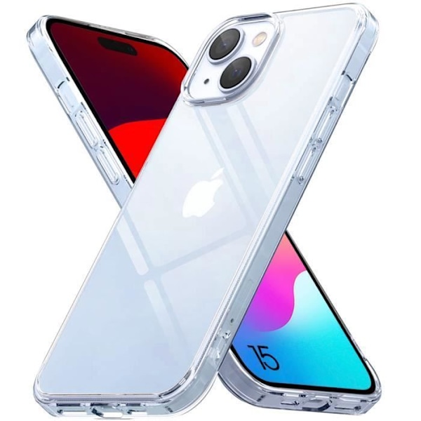 Skyddsskal - BOOLING - för iPhone 15 - Högmotståndssilikon - Mjuk - Transparent Transparent