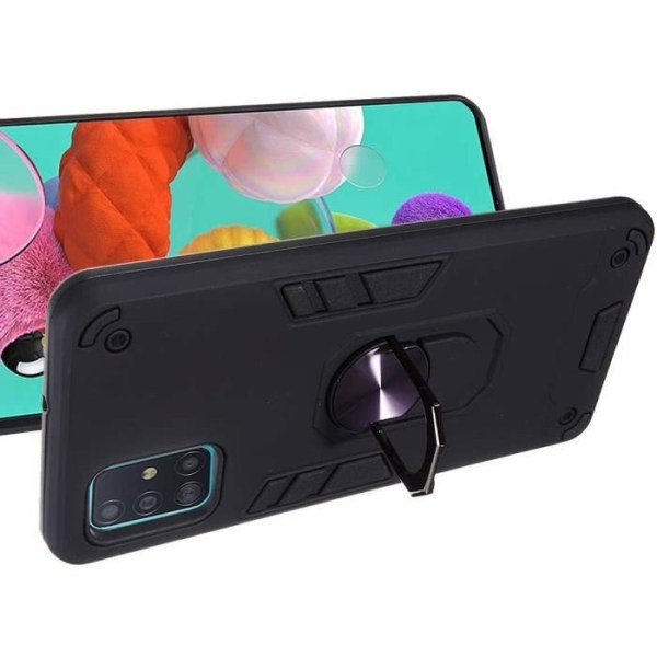 Fodral för Galaxy A51 med 360 graders roterande fingerring, silikon TPU + PC Dual Layer Cover för Samsung Galaxy A51W7878