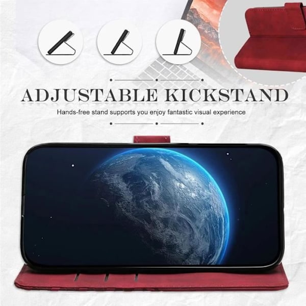 Skyddsfodral - BOOLING - Samsung Galaxy A05 - PU-läder - Splicing - Komplett skydd Rödbrun