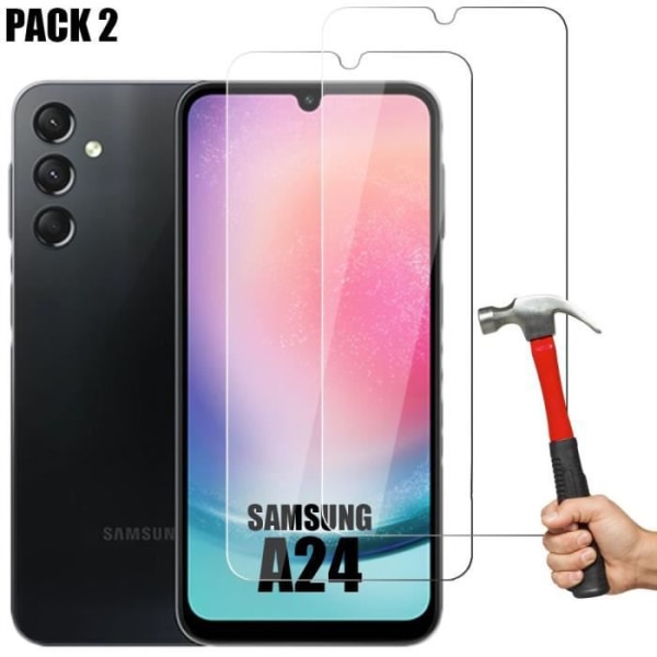 Lot-2 härdat glas för Samsung Galaxy A24 High Definition-skärmskydd Transparent