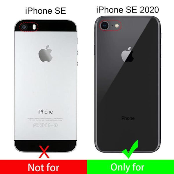 Fodral iphone se 2020/iphone8/iphone7, Mjukt mjukt genomskinligt TPU-fodral för iphone se 2020/iphone8/iphone7+（2 delar glas