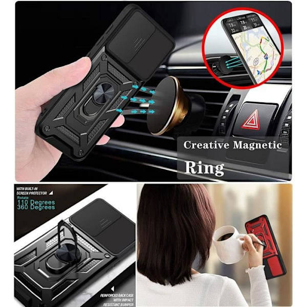 Fodral för Samsung S21 (6,2") Black Army Style kameraskydd Hårt förstärkt kantring baksida anti-skrapa Svart