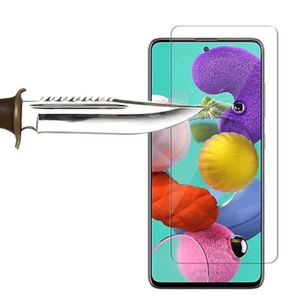 Paket för Samsung Galaxy A51 6,5" SM-A515F: Silikonfodral i kolfiber - SVART + 3x härdat glasfilmer