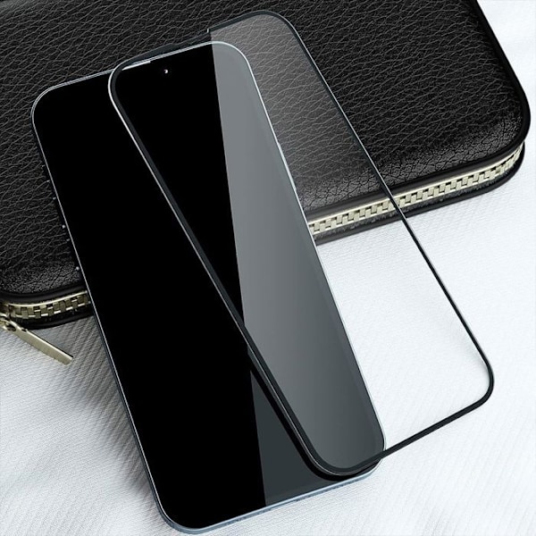 Lot-2 Helglas för iPhone 16e - Stöttålig skyddsglas med svart kant Transparent