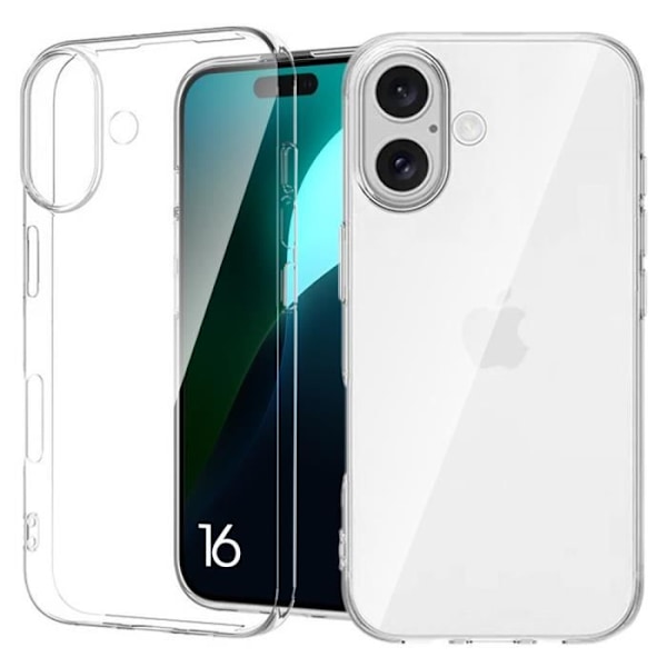 Cover til iPhone 16 - Blød, skridsikker gennemsigtig beskyttelse Transparent