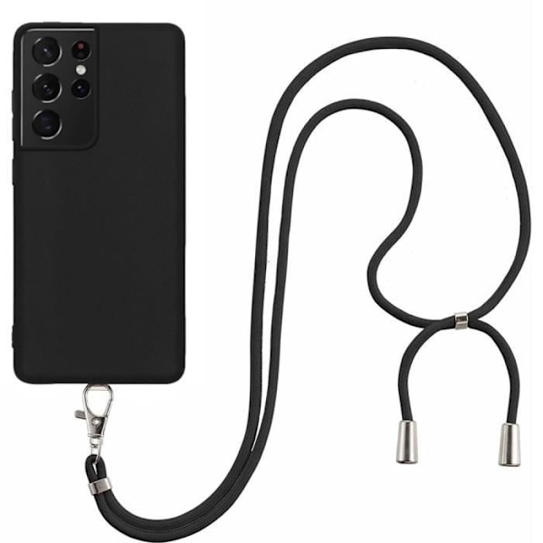 Coque - Samsung - S21 Ultra - Flexibel - Stötsäker - Rep-skyddande - Justerbar axelrem Svart