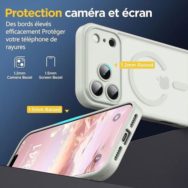 Fodral för iPhone 18 Pro Max, Stötabsorberande skydd med magnetring och kameralins - Grå Grå