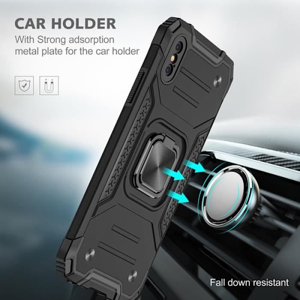 Fodral för Samsung Galaxy A51 med Rotate Kickstand Armor Stötsäker Durabl (svart)
