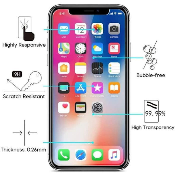 Härdat glas för Samsung Galaxy A41, skärmskydd glasskydd 0,26 mm, 9H hårdhet, anti repor, fri från luftbubblor,