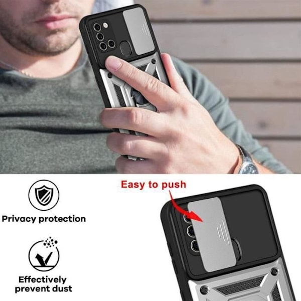 Skyddsfodral för Samsung A21S (6,5") - PROSHOP - Hard Army Style - Silver Silver