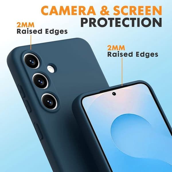 Coque Cordon - BOOLING - för Samsung Galaxy S26 Plus - Slim Flytande Silikon - Mörkblå marinblå