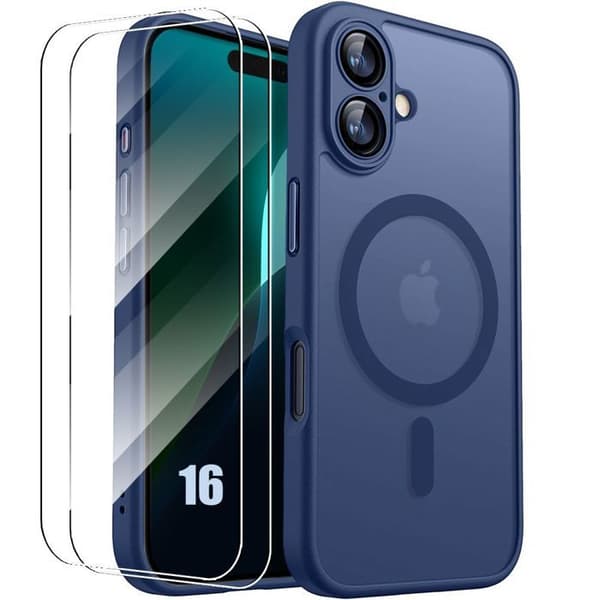 Skyddsskal - BOOLING - iPhone 16 - Marinblå - Stötsäker - Kameraskydd marinblå