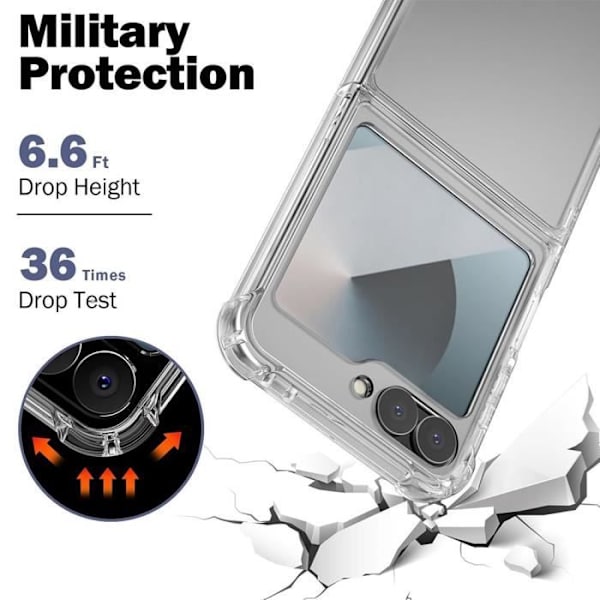 Silikonfodral till Samsung Galaxy Z Flip 6 - Förstärkta hörn Transparent Stötsäker