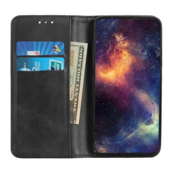 Svart plånboksfodral för iPhone 13 Pro skal med magnetisk stängning och 2,5D härdat glas med Stylus Toproducts®