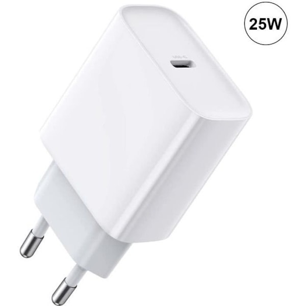 25W USB-C Snabbladdare Vit för Samsung Galaxy A34 A32 4G-5G A54 A30 A31 hvid