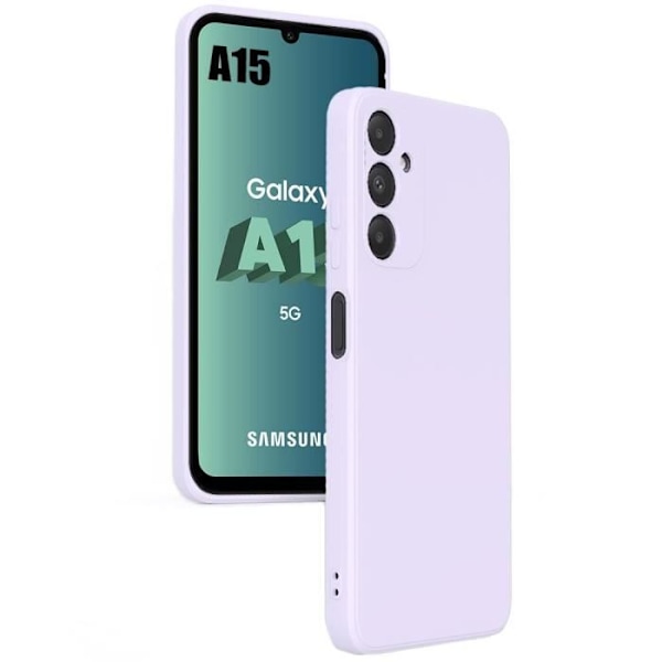 Fodral för Samsung Galaxy A15 4G-5G, Tunt Lättvikt Effektivt stötsäkert silikonskydd Lila