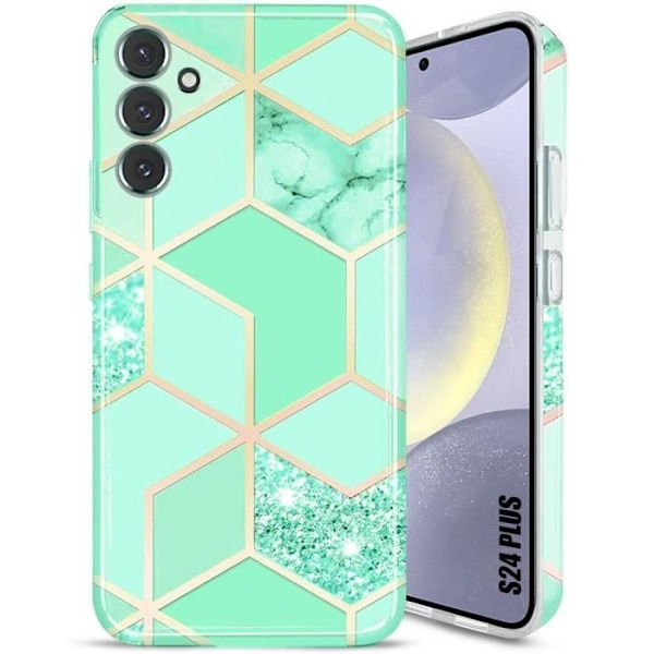 Fodral för Samsung Galaxy S24 Plus - S24+, turkos marmormönsterskydd Lättvikt Stötsäker