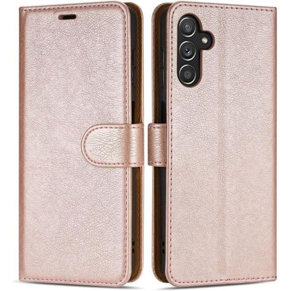 Skyddsfodral för Samsung Galaxy A14 5G - BOOLING - Magnetisk stängning - Lädereffekt - Rosa Rosa