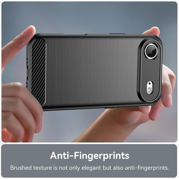 Skyddsskal - BOOLING - för iPhone Air - Kolfiberlook - Stötsäker - Rep-resistant Svart