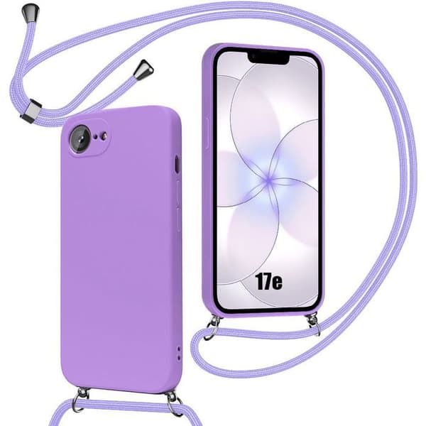 Siliconfodral - BOOLING - för iPhone 17e - Flexibelt Slim Anti-Rip med Lila Snodd Violett