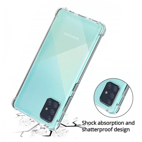 för Samsung Galaxy A71, Transparent Flexibel Stötsäker Bumper Case Anti-Scratch Silikon TPU Mjukt Fodral Skydds Silikonskydd