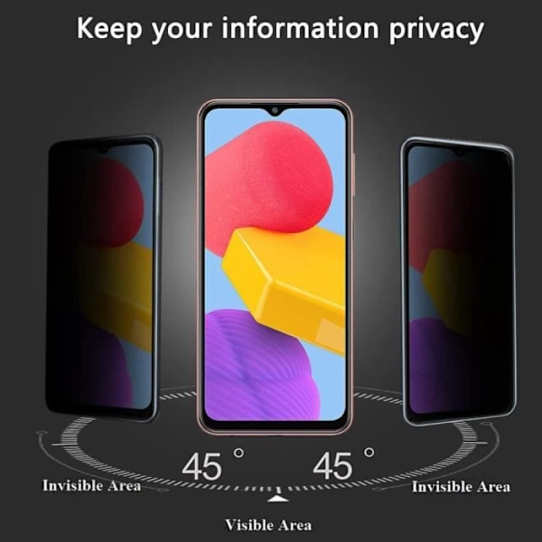 3 antispionhärdade glasögon för Samsung Galaxy M13 4G-M23 5G-M33 5G - Svart Svart
