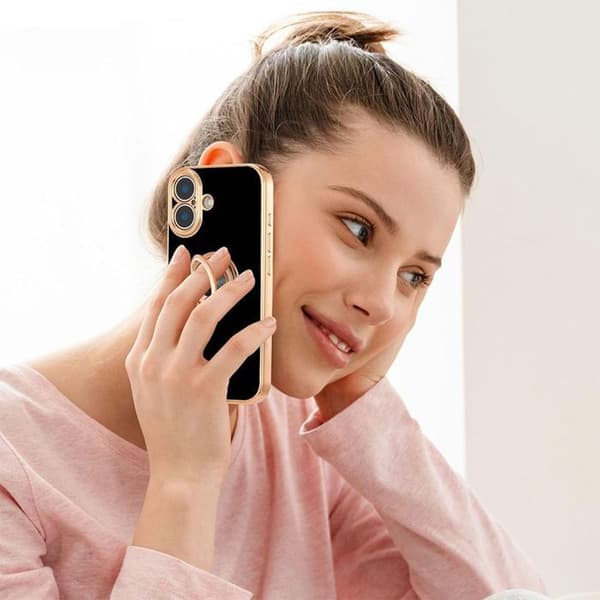 Skyddsskal - BOOLING - iPhone 17 - Stötsäker - Rep-resistant - Rotationsring Svart