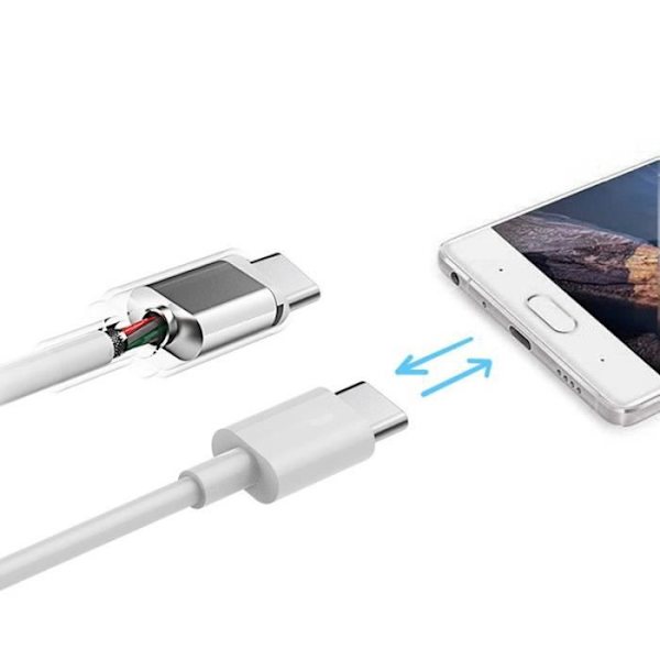 USB Typ C Laddarkabel - 2M Vit