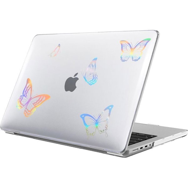 Skyddande skal för MacBook Air 15 Tum M4 M3 M2 2025 2024 2023, Hård Transparent Antiglidande Fjärilsdesign Transparent